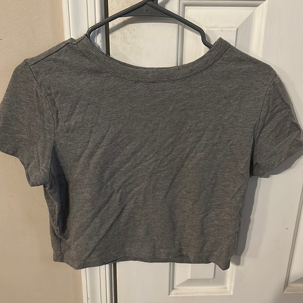 GREY COLORED CROP TOP